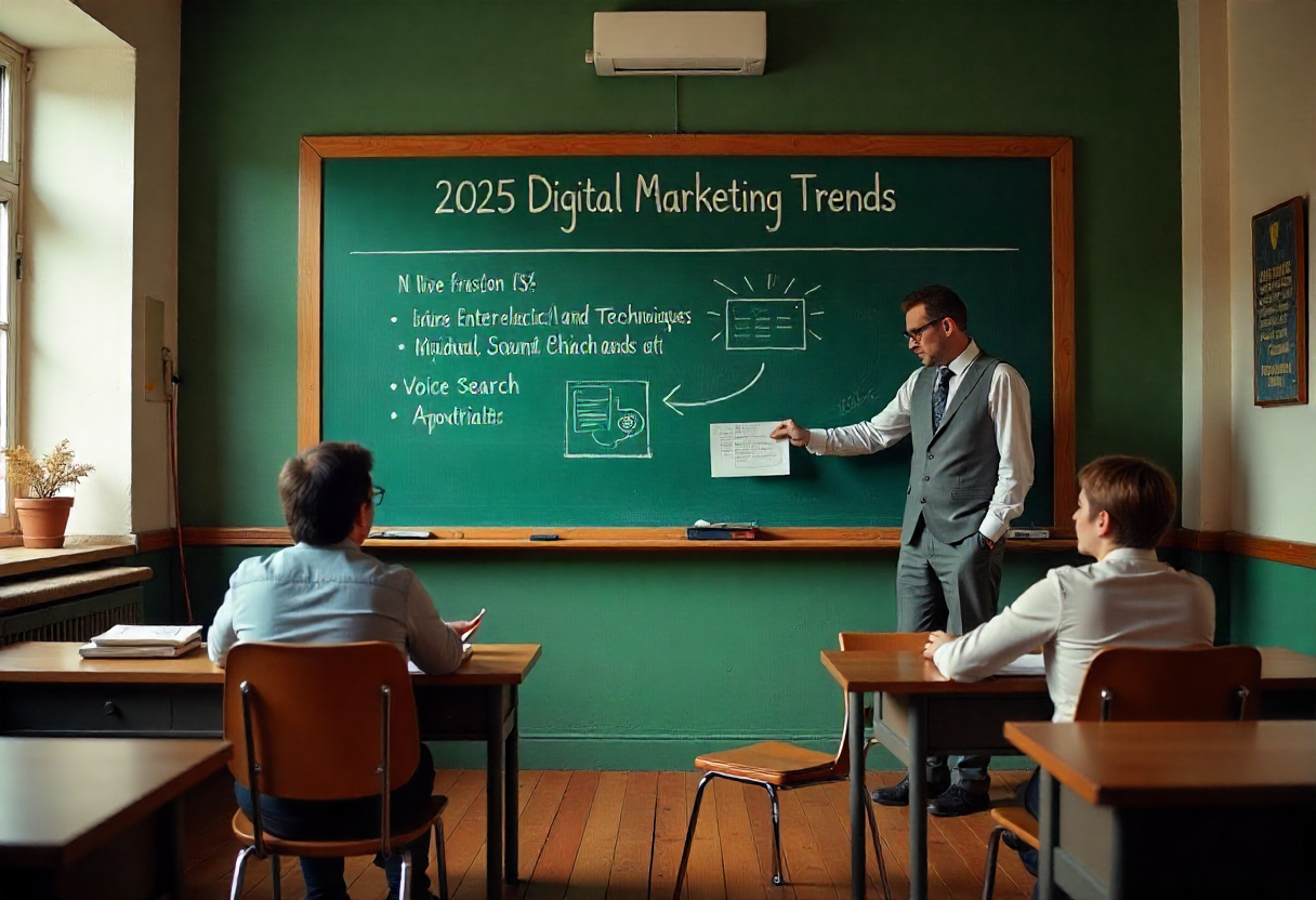 Digital marketing trends 2025 featuring AI, short-form video, and SEO strategies by Unichac Media